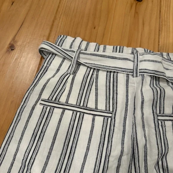 Madewell Striped High-Waisted Pants with Tie Belt - Picture 6 of 7